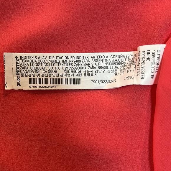 Zara coral high neck dress! Sz L - Picture 6 of 10